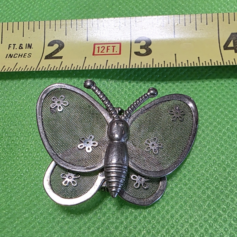 Silver Butterfly Brooch Set - Picture 2 of 7